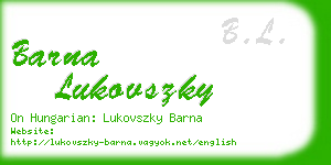 barna lukovszky business card